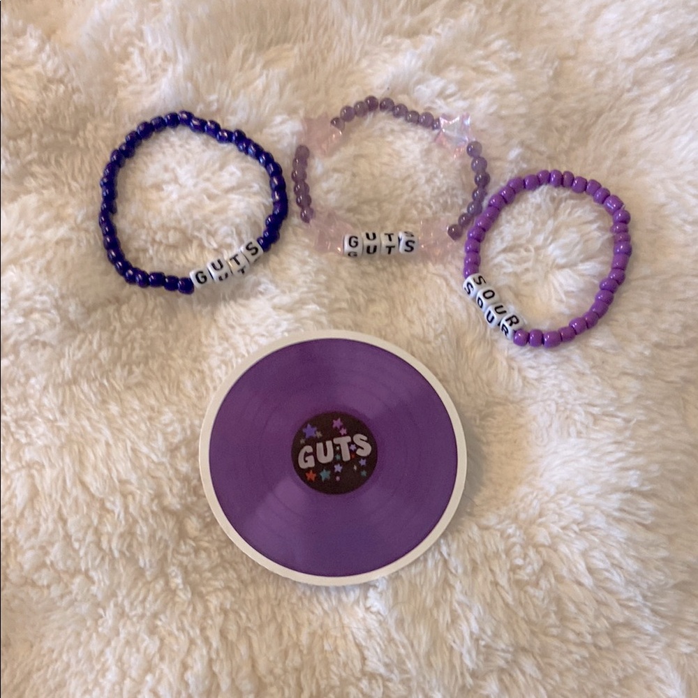 Olivia Rodrigo guts and sour bracelet and sticker ✨